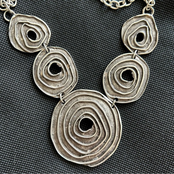 Authentic Original Vintage Style Accessories - Silver Bohemian Spiral Necklace